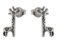 Eleganckie oksydowane srebrne kolczyki celebrytki żyrafa srebro 925 K2750