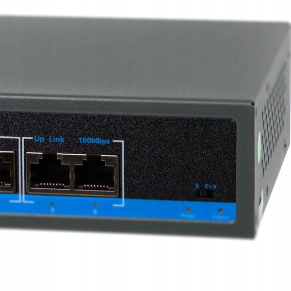 SWITCH POE DO KAMER 4xPOE 100Mbps 2xUpLINK 75W BLOW Extend mode zdjęcie 3