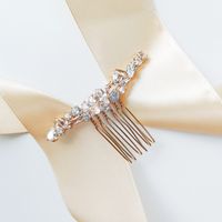 ZŁOTY grzebyk do włosów delikatny ozdobny błyszczący ślub wesele elegancki