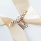 ZŁOTY grzebyk do włosów delikatny ozdobny błyszczący ślub wesele elegancki