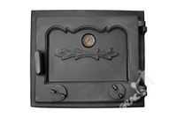 DRZWI D2 PRAWE - 33X38 CM + TERMOMETR 0-500°C żeliwne do pieca piecowe kaflowe