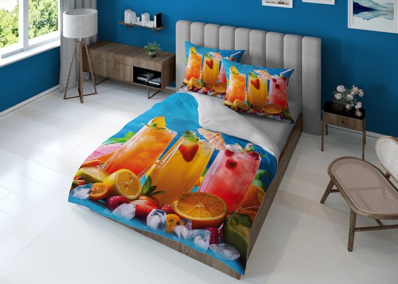 Pościel 3D 160X200 Satynowa Drinki zdjęcie 3