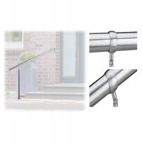 Poręcz Schodowa Zewnętrzna 150 Cm X 80 Cm Ze Stali Nierdzewnej Słupek