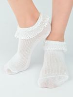 SKARPETY Z FALBANKĄ SB108 15-18 biały