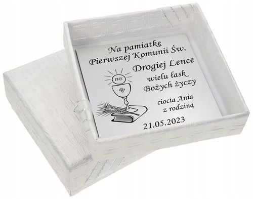 Łańcuszek Srebrny MEDALIK KOMUNIJNY Matka Boska do Komunii na Chrzest na Arena.pl