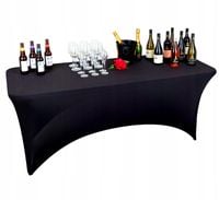 Pokrowiec Obrus Na Stół Cateringowy Bankietowy Czarny 180X76Cm Elastyczny