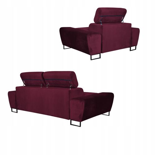 Zestaw mebli wypoczynkowych Bosso Sofa 2os fotele bordowe na Arena.pl