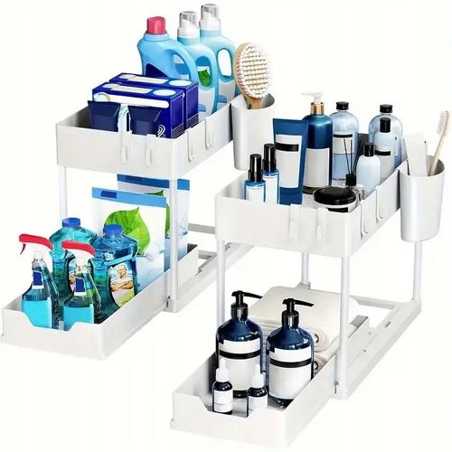 ORGANIZER POD ZLEW 2 POZIOMOWY WYSUWANA PÓŁKA REGAŁ STOJAK DO KUCHNI na Arena.pl