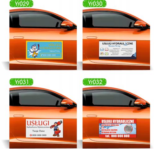 Magnes na samochód reklama magnetyczna 60x30cm WYMIANA OPON różne wzory na Arena.pl