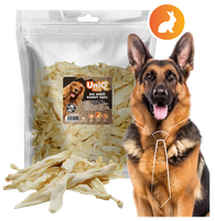 Przysmak dla psa uszy królicze białe - duże 1kg  UNIQ PETS