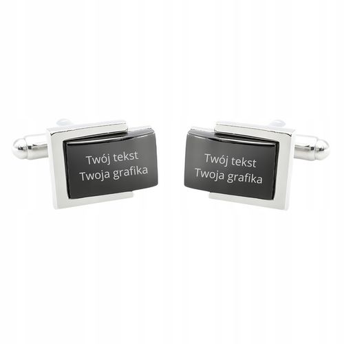 Grawerowane spinki do mankietów koszuli z własną grafiką tekstem na prezent na Arena.pl