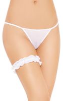 elegancka podwiązka siateczkowa z cyrkoniami softline 7406 biała s/l