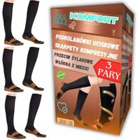 3X PODKOLANÓWKI PRZECIWŻYLAKOWE UCISKOWE NA ŻYLAKI SKARPETY SKARPETKI 39-44