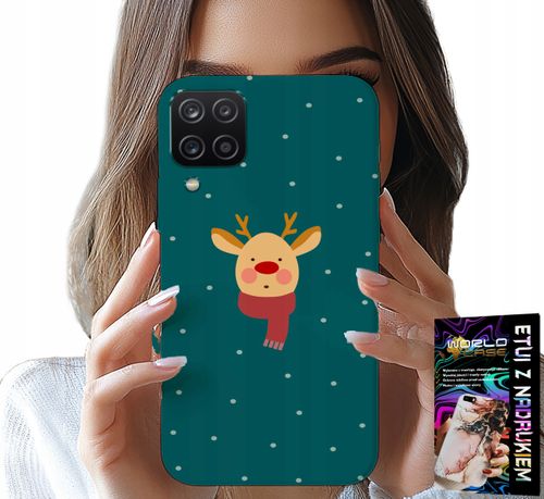 ETUI DO SAMSUNG GALAXY A22 4G - RENIFER NA ZIELONYM TLE ŚWIĄTECZNE WZORY na Arena.pl
