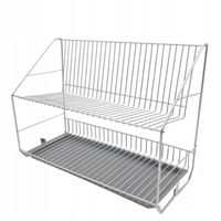 Suszarka do naczyń dwupoziomowa OSĄCZARKA ociekacz z tacką srebrna