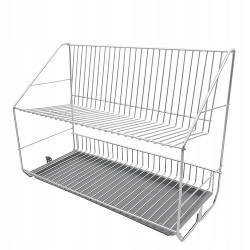 Suszarka do naczyń dwupoziomowa OSĄCZARKA ociekacz z tacką srebrna na Arena.pl