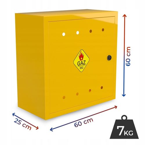SKRZYNKA GAZOWA 60x60x25 SZAFKA STANDARD NA ZAWÓR GAZ KOLOR ŻÓŁTY na Arena.pl