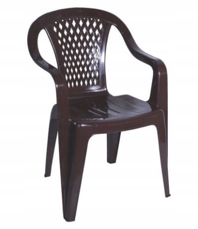 Mocny plastikowy fotel ogrodowy DIAMENT max 110kg taras balkon brązowy na Arena.pl