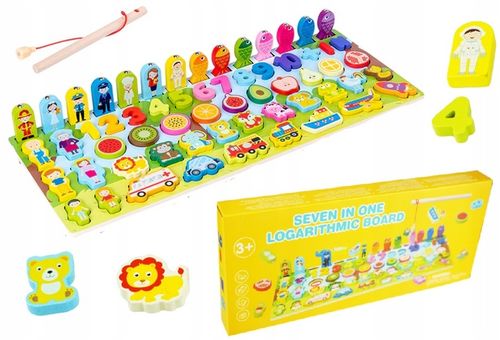 DREWNIANA LOGARYTMICZNA TABLICA MONTESSORI 7w1 na Arena.pl