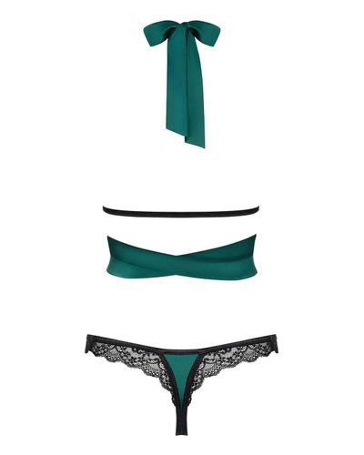 Sensuelia komplet 2-częściowy kolor: zielony Obsessive L/XL na Arena.pl