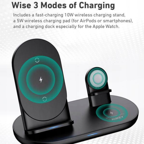 Ładowarka indukcyjna Apple iPhone 3w1 Aukey LC-A3 na Arena.pl