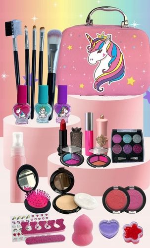 KUFEREK KOSMETYKÓW Zestaw do MAKIJAŻU I PAZNOKCI DLA DZIECI DOMOWE SPA na Arena.pl