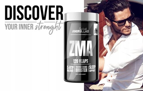 HIRO.LAB ZMA 120 vcaps. - Cynk + Magnez + Witamina B6 + 5HTP + Melatonina na Arena.pl