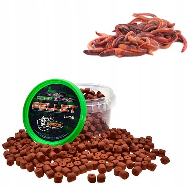 PELLET HACZYKOWY MARGROM 8mm 100g Czerwony Robak zdjęcie 1