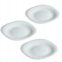 KADAX Talerz Deserowy 21cm Zestaw 3 Talerzy Biały