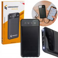 Powerbank 10000 mAh 2,1A 4 przewody + latarka LED