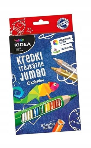 kredki trójkatne grube 12 kol kidea 4160 na Arena.pl