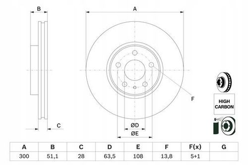 TARCZA HAM PRZOD 300X28 V BOSCH na Arena.pl