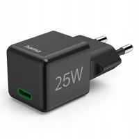 Ładowarka sieciowa Hama USB-C czarna 25 W GAN PD/QC szybkie ładowanie