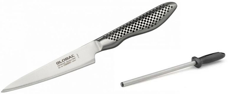 Nóż uniwersalny 11cm Global GS-36 PLUS ostrzałka Taidea T0825D zdjęcie 1