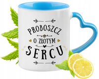 Dla Proboszcza Kubek Błękitny Z Uszkiem W Kształcie Serca Na Prezent