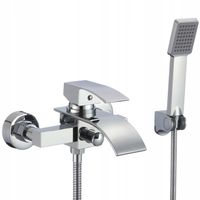 Bateria wannowa z prysznicem ścienna chrom wodospad kran do wanny kaskada