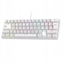 Klawiatura mechaniczna przewodowa RAMPAGE PLOWER K60 RGB z podstawką biała