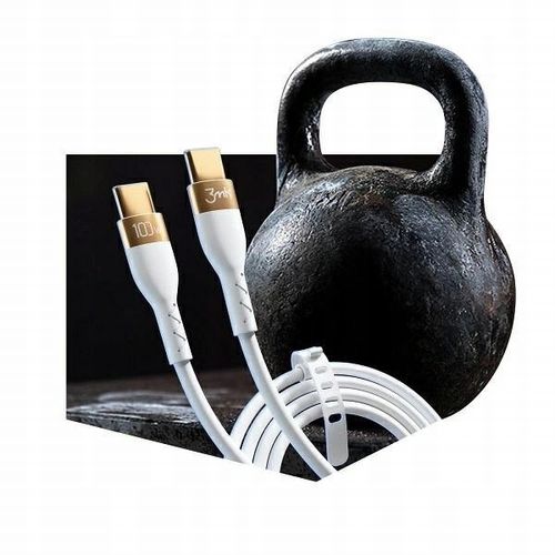 3MK HyperSilicone Cable USB-C/USB-C kabel 2m 100W Biały/White na Arena.pl
