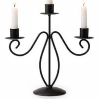 Świecznik Kandelabr Czarny Metalowy Stojak 3-ramienny na Świeczki Stół