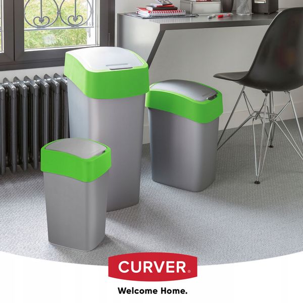 Curver Kosz Na Śmieci Pojemnik Biuro 25L Zielony zdjęcie 5