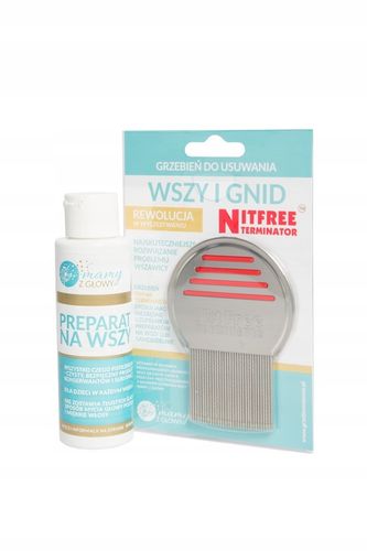 HIT na wszy NitFree Terminator PROFESJONALNY grzebień i płyn MAMY z GŁOWY na Arena.pl