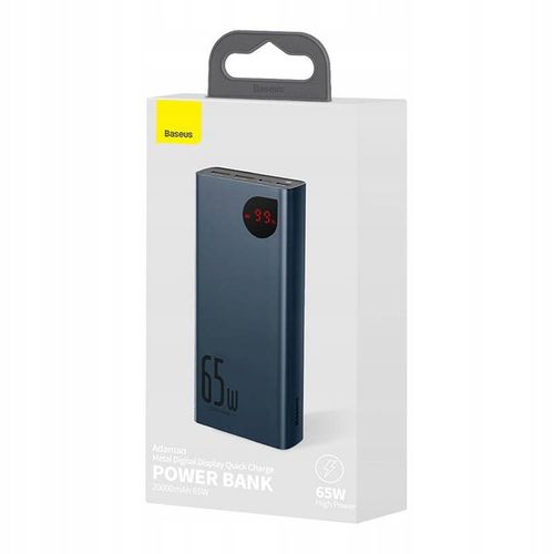 BASEUS POWERBANK 20000MAH 2X USB 1X USB-C PD QC 5A 65W LED CERTYFIKAT CE na Arena.pl