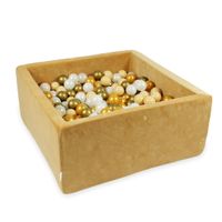 Suchy basen 90x90x40 Velvet Soft Carmel z piłeczkami 400 szt.(stare złoto, złote, opalizujące)