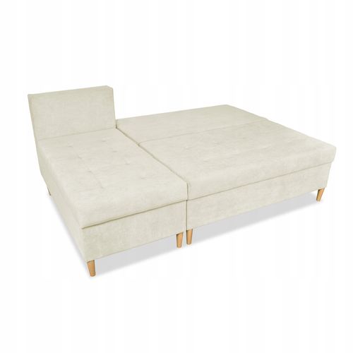 Narożnik Wigo rozkładany z funkcją spania  welur beżowy na Arena.pl