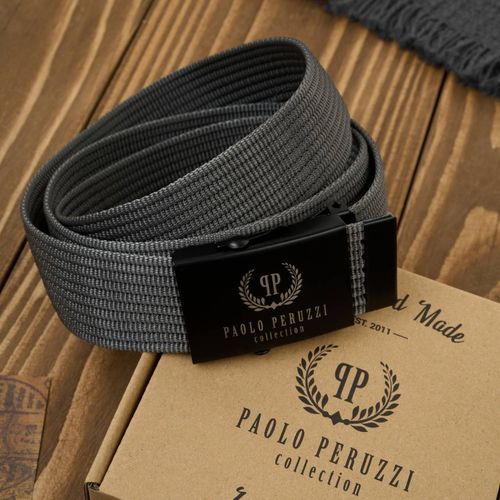 pasek do spodni męski 125 cm klasyczny pasek parciany grafitowy na Arena.pl