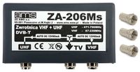 Zwrotnica antenowa ZA-206Ms VHF/21-48/75 złącza F