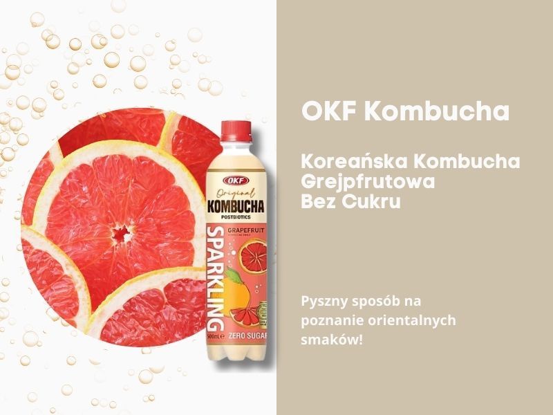 OKF Kombucha Grapefruit Zero kombucha grejpfrutowa 500 ml zdjęcie 3