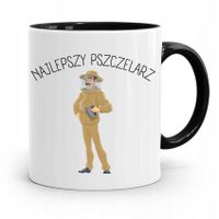 Kubek Czarny Dla Pszczelarza Najlepszy Pszczelarz Z Nadrukiem Ze Zdjęciem
