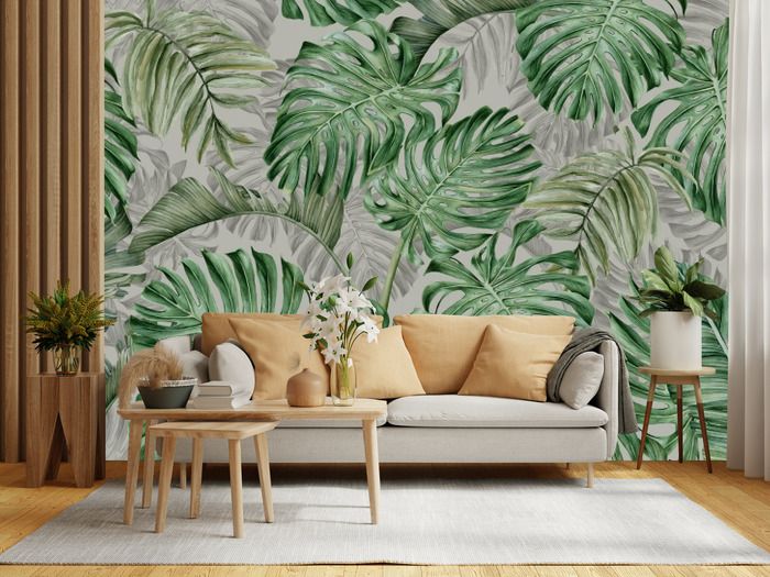 Fototapeta Do Sypialni Liście MONSTERA 3D 405cm x 270cm zdjęcie 10