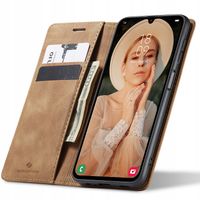 ELEGANCKIE ETUI Z KLAPKĄ SPACECASE WALLET SKÓRZANE DO GALAXY A24 4G + SZKŁO